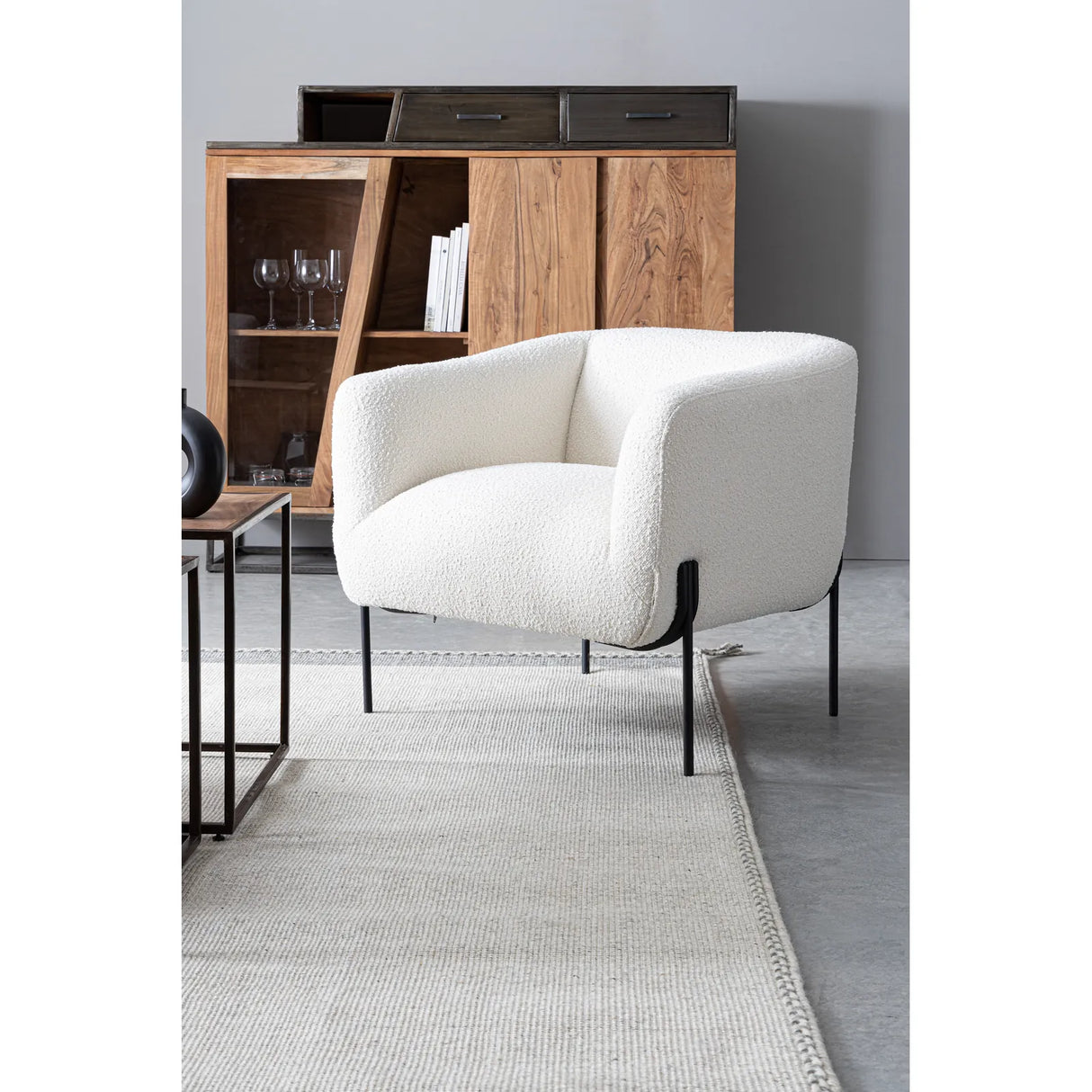 Sessel Claudine Weiß Bouclé - ZEN ZONE Furniture