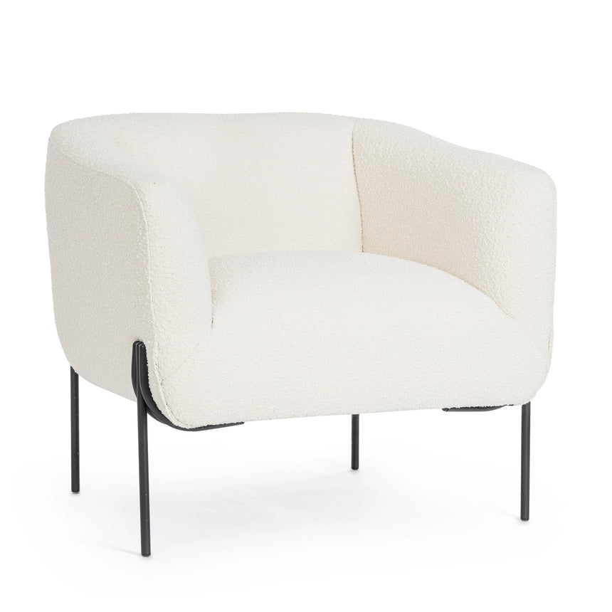 Sessel Claudine Weiß Bouclé - ZEN ZONE Furniture
