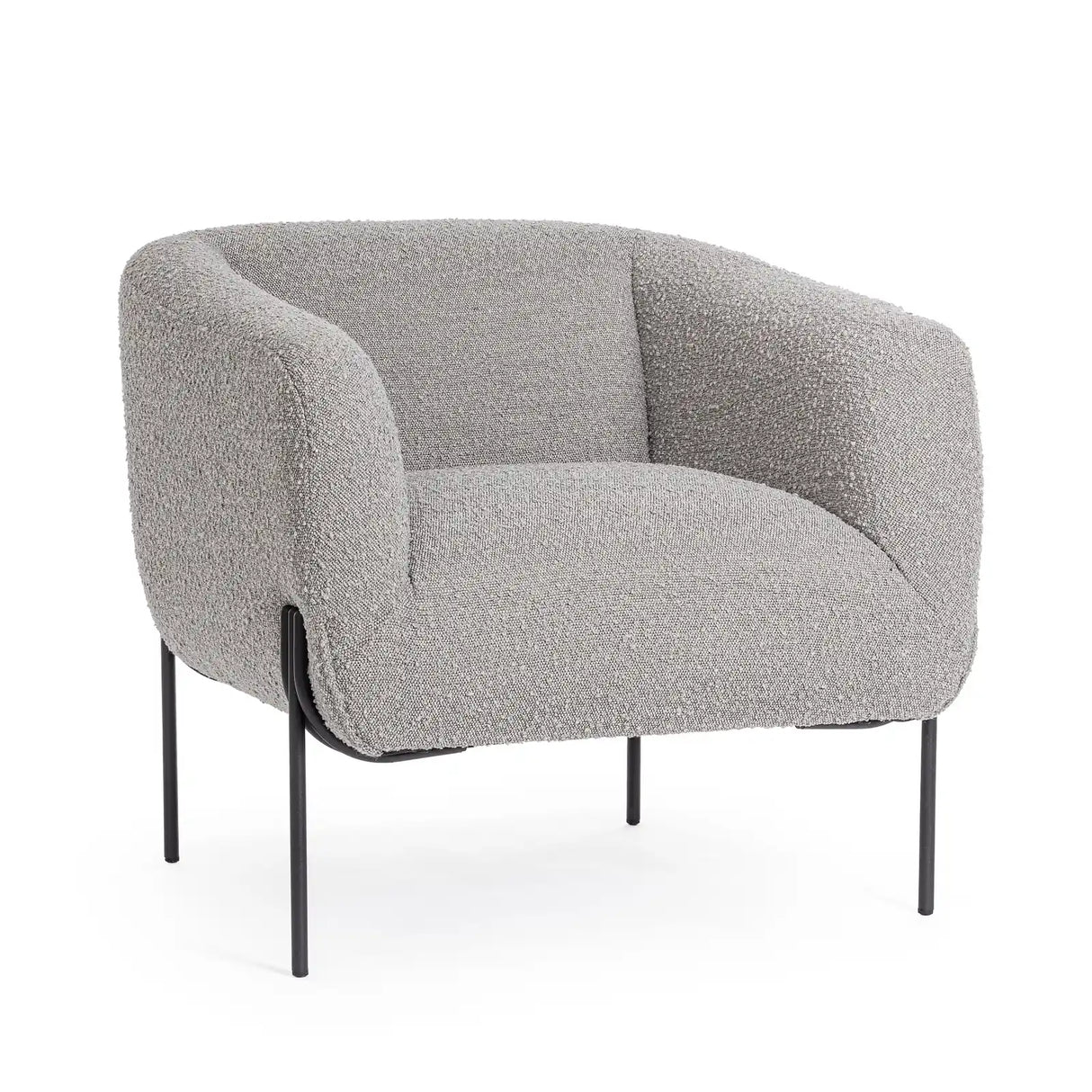 Sessel Claudine Grau Bouclé - ZEN ZONE Furniture