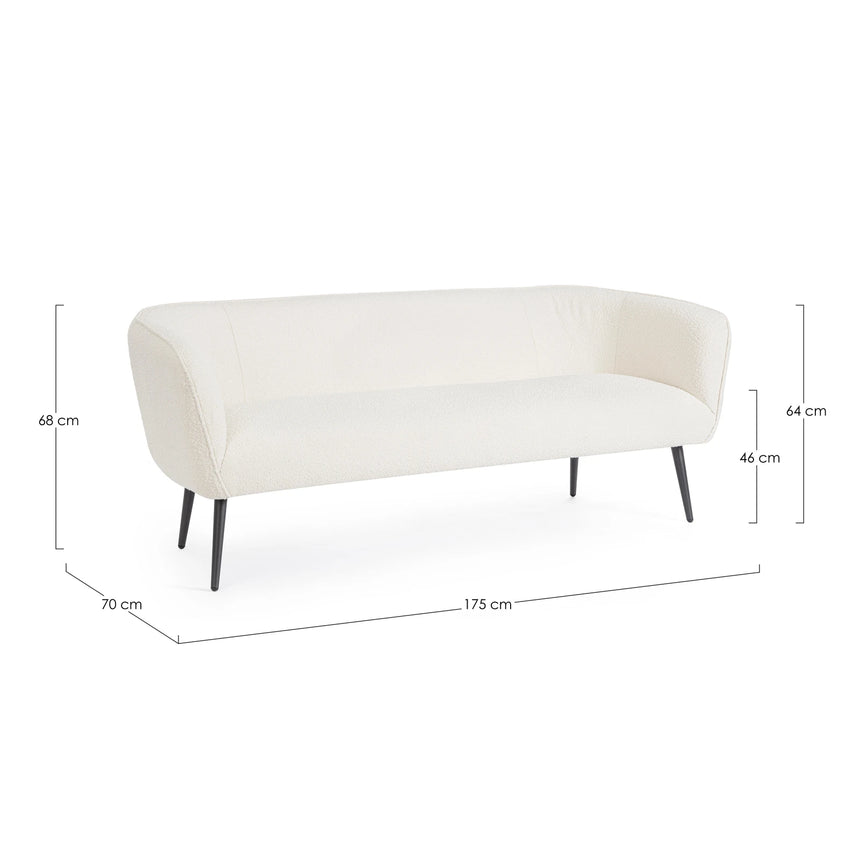 Sofa 3-Sitzer Avril Weiß Bouclé - ZEN ZONE Furniture