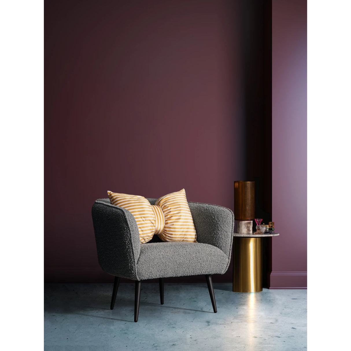 Sessel Avril Grau Bouclé - ZEN ZONE Furniture