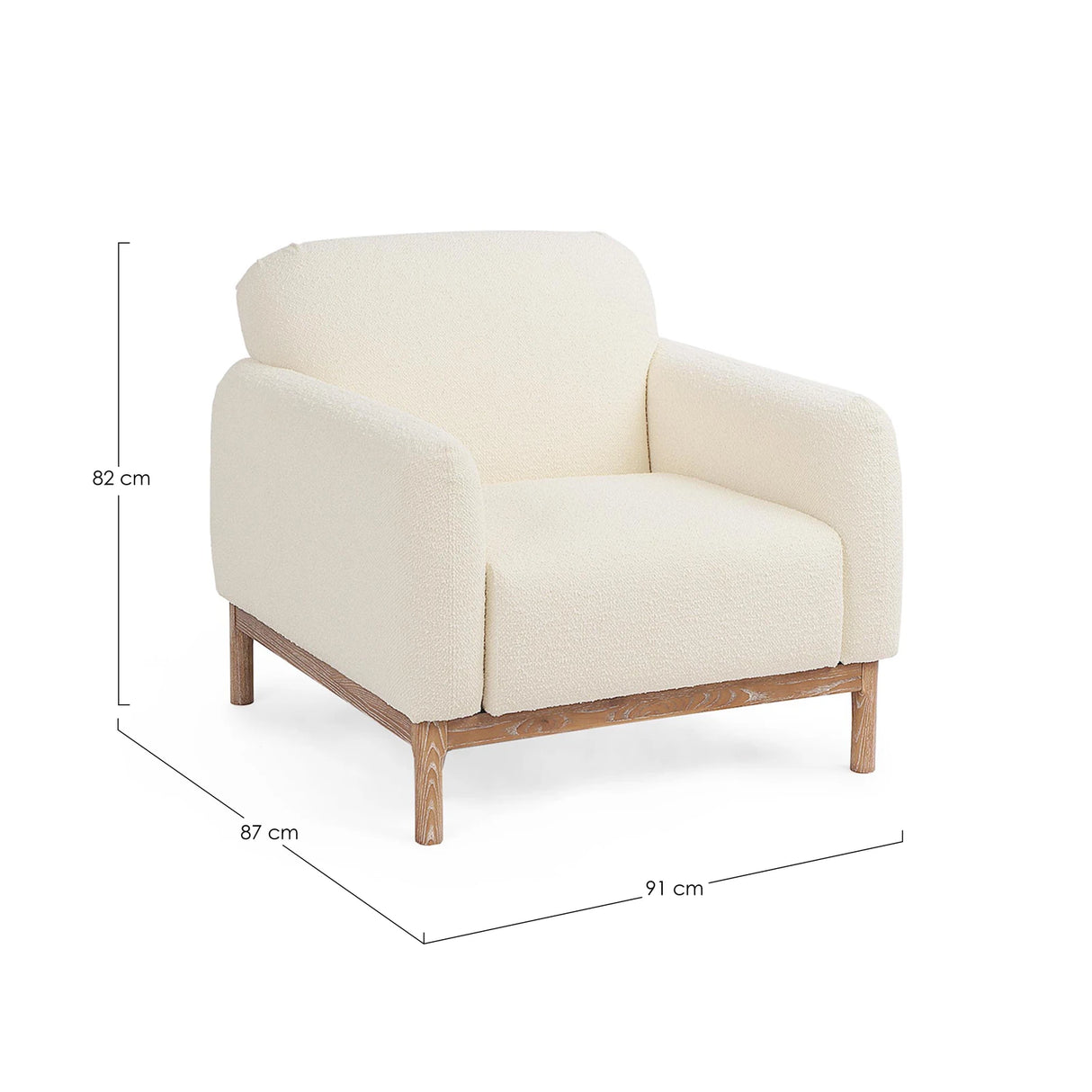 Sessel Detroit Naturfarbe Bouclé - ZEN ZONE Furniture