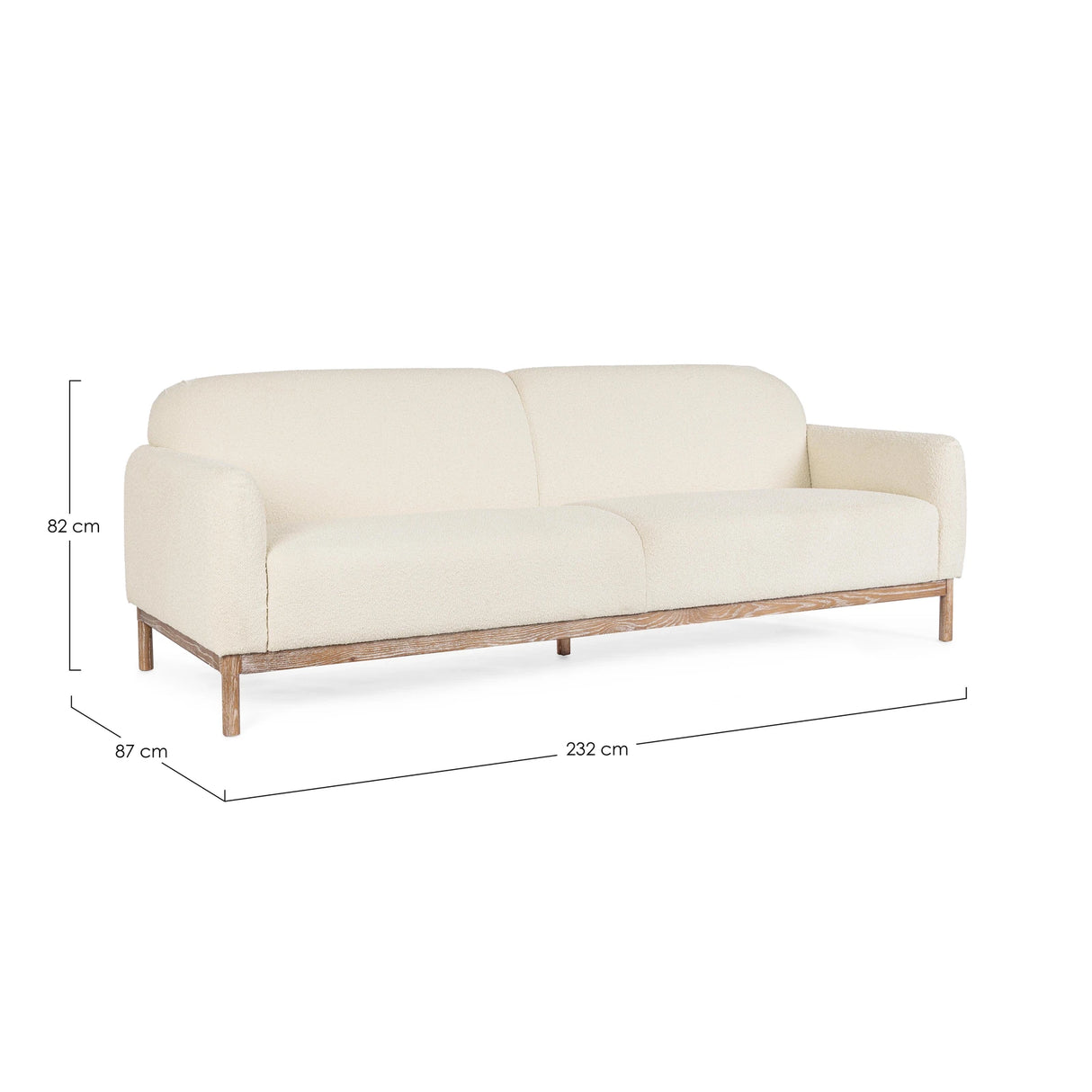 Sofa 3-Sitzer Detroit Naturfarbe Bouclé - ZEN ZONE Furniture