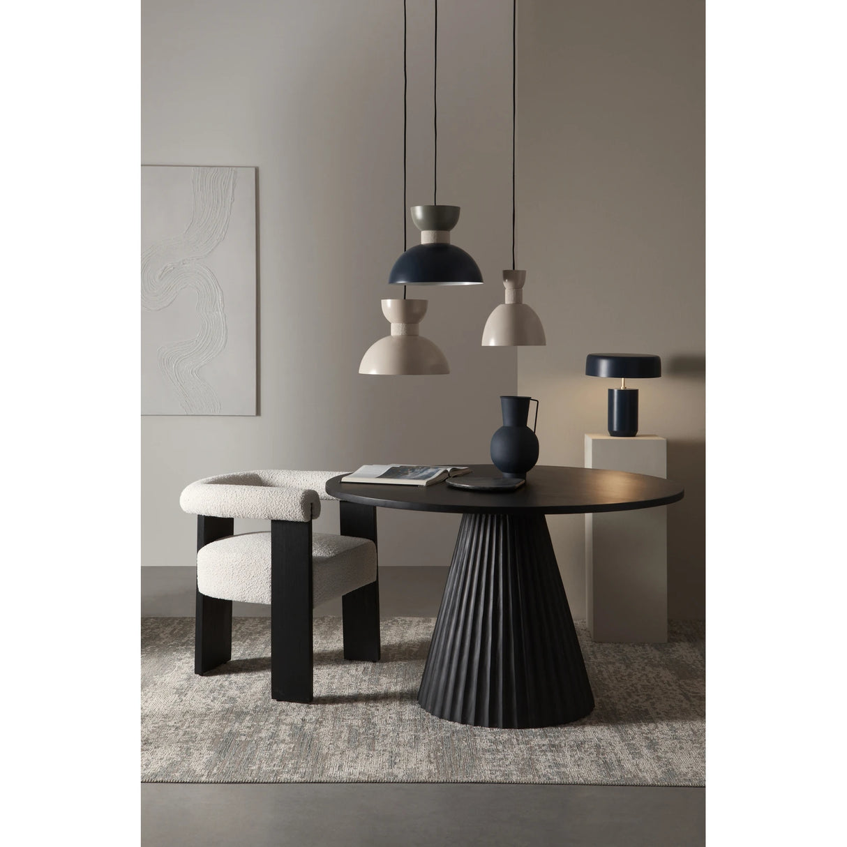 Essstuhl mit Armlehne Agape Schwarz/Nat - ZEN ZONE Furniture