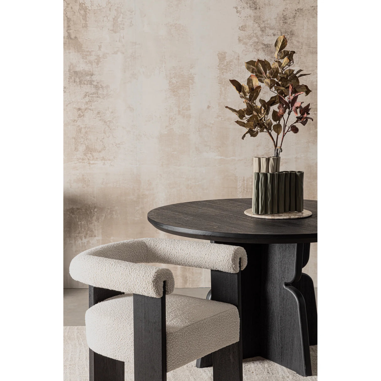 Essstuhl mit Armlehne Agape Schwarz/Nat - ZEN ZONE Furniture