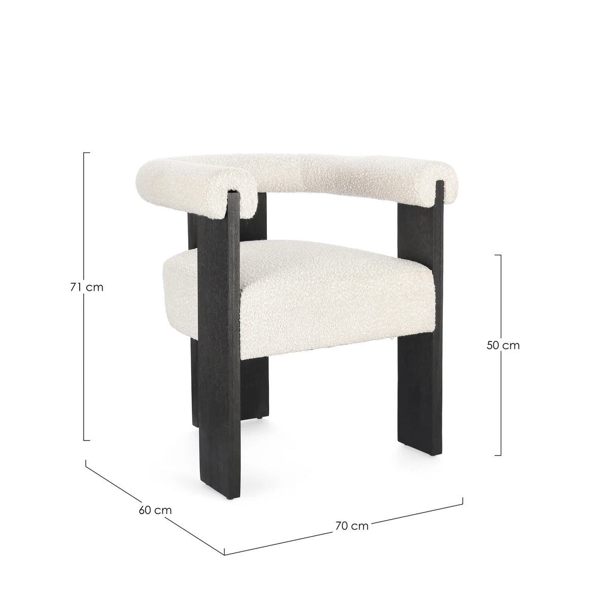 Essstuhl mit Armlehne Agape Schwarz/Nat - ZEN ZONE Furniture