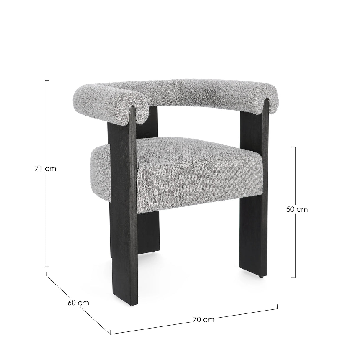 Essstuhl mit Armlehne Agape Schwarz/Grau - ZEN ZONE Furniture