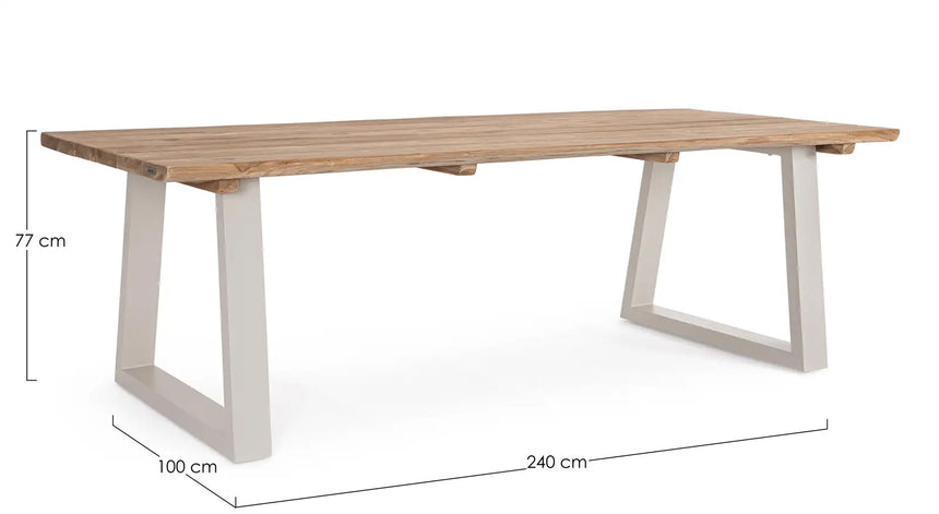 Outdoor Tisch Legend aus Aluminium und Teakholz 240x100 - ZEN ZONE Furniture