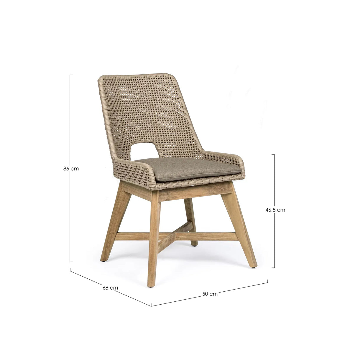 Gartenstuhl mit Kissen Hesperia Taupe - ZEN ZONE Furniture