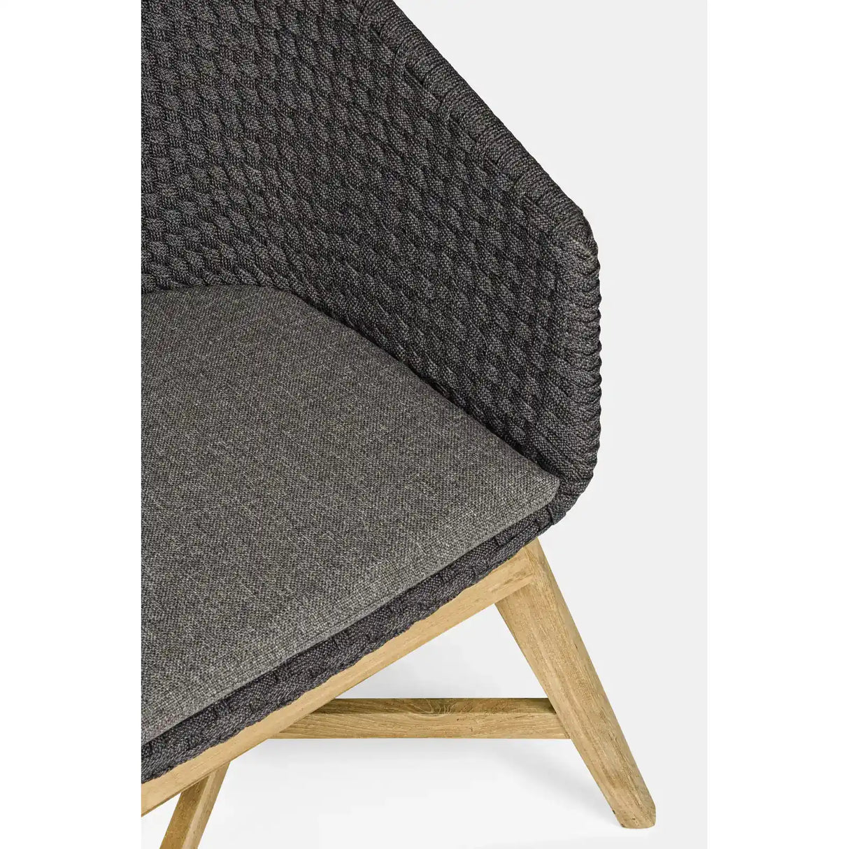 Gartenstuhl mit Armlehne und Kissen Coachella Anthrazit - ZEN ZONE Furniture