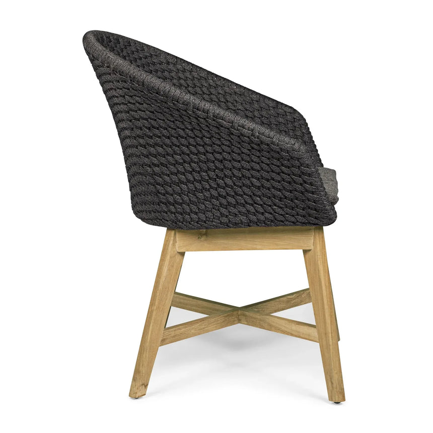 Gartenstuhl mit Armlehne und Kissen Coachella Anthrazit - ZEN ZONE Furniture