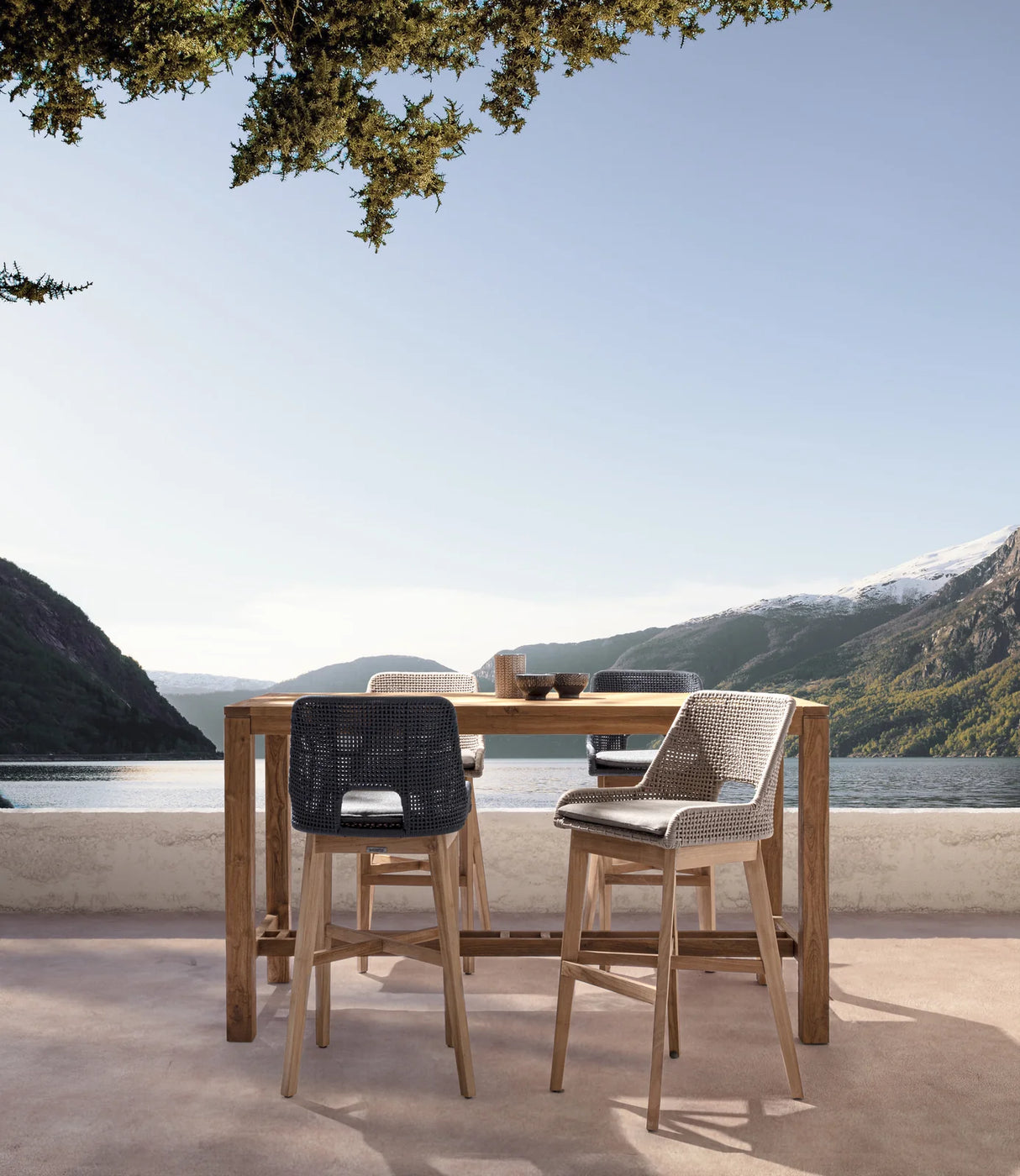 Outdoor Barhocker Hesperia mit Kissen Slate - ZEN ZONE Furniture