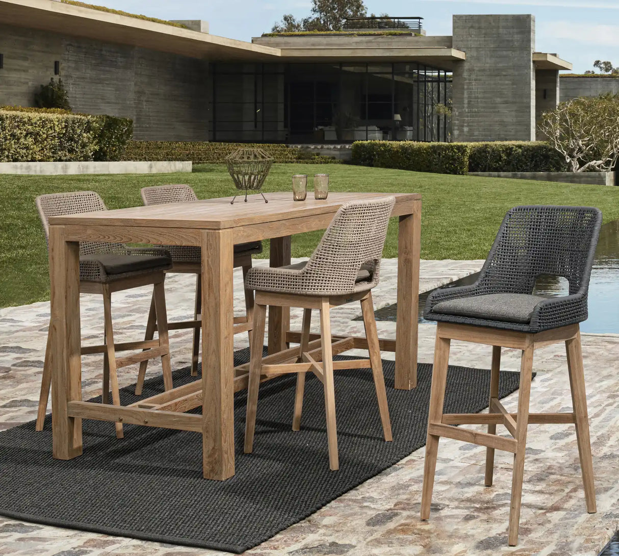 Outdoor Barhocker Hesperia mit Kissen Slate - ZEN ZONE Furniture