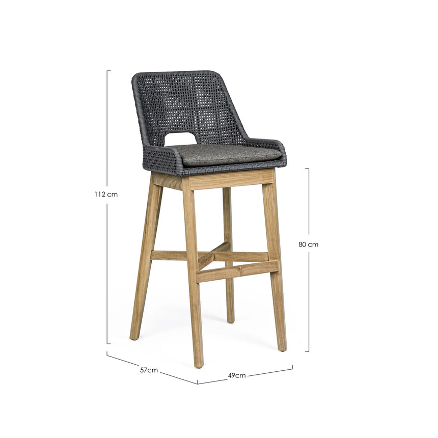 Outdoor Barhocker Hesperia mit Kissen Slate - ZEN ZONE Furniture