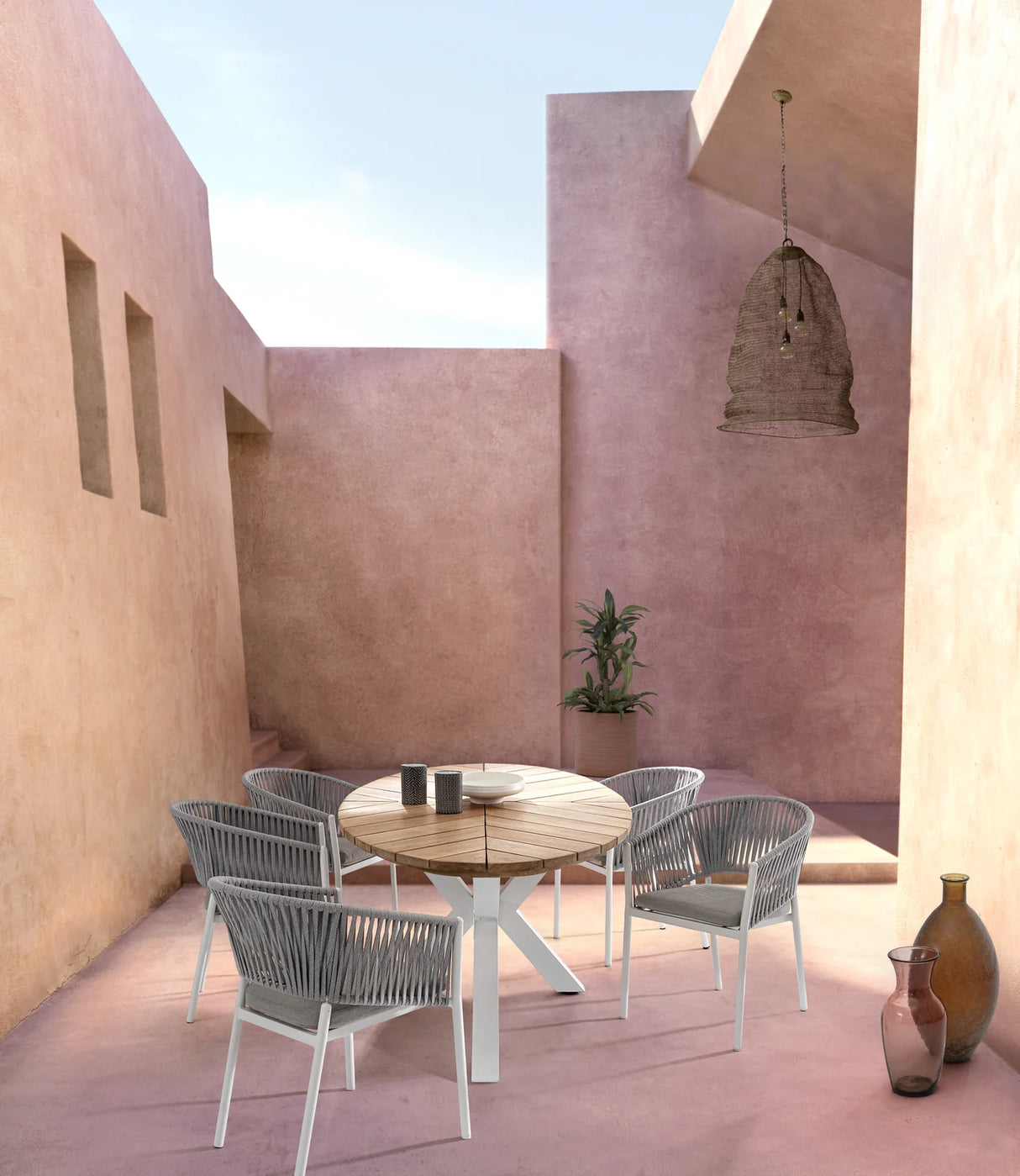 Gartentisch oval 240x110 Weiß RT01 Palmdale - ZEN ZONE Furniture