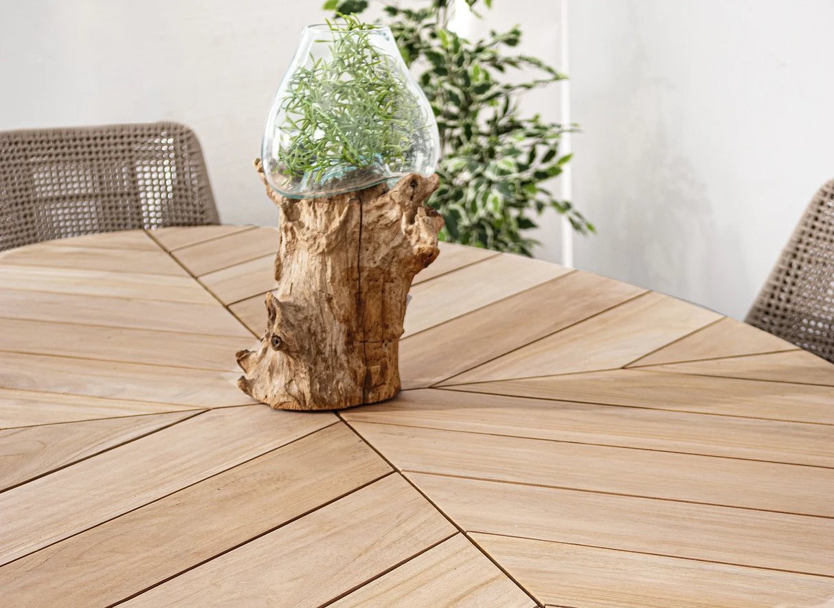 Gartentisch oval 240x110 Weiß RT01 Palmdale - ZEN ZONE Furniture