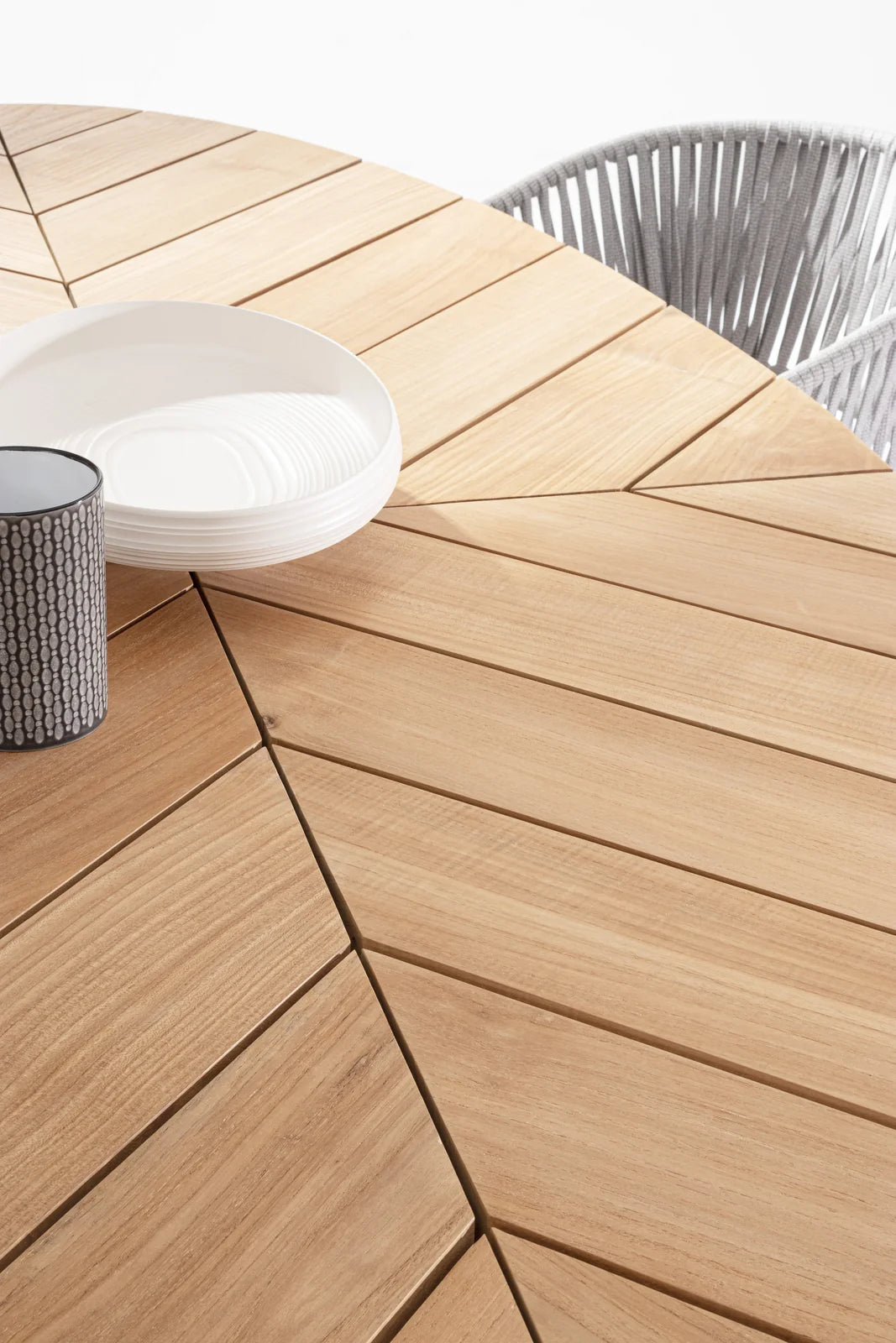 Gartentisch oval 240x110 Weiß RT01 Palmdale - ZEN ZONE Furniture