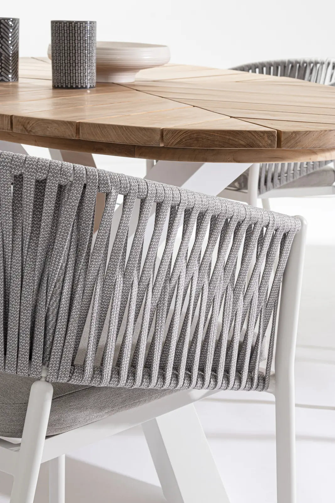 Gartentisch oval 240x110 Weiß RT01 Palmdale - ZEN ZONE Furniture