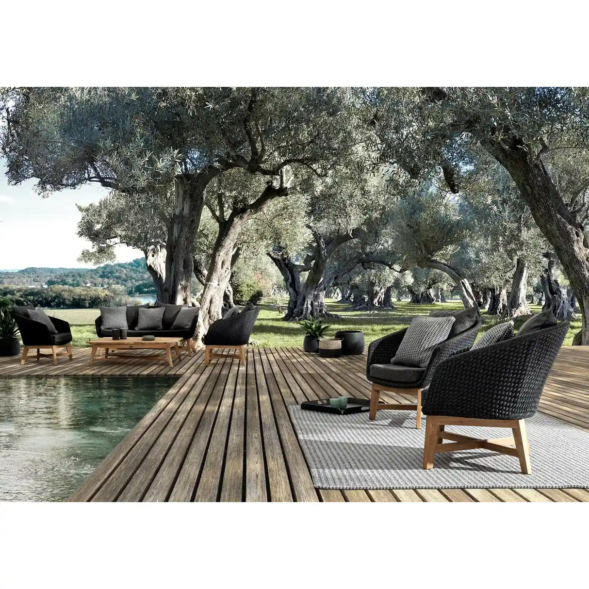 Garten-Sofa 2-Sitzer Coachella Anthrazit - ZEN ZONE Furniture