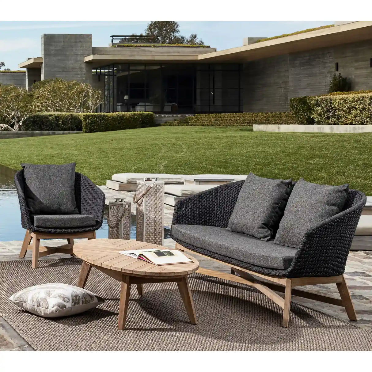 Garten Couchtisch oval 120x70 Coachella - ZEN ZONE Furniture