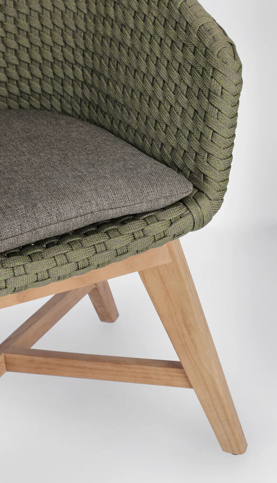 Gartenstuhl mit Armlehne und Kissen Coachella Grün - ZEN ZONE Furniture