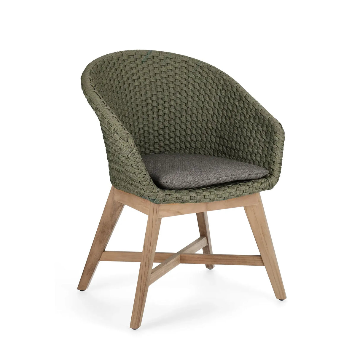 Gartenstuhl mit Armlehne und Kissen Coachella Grün - ZEN ZONE Furniture