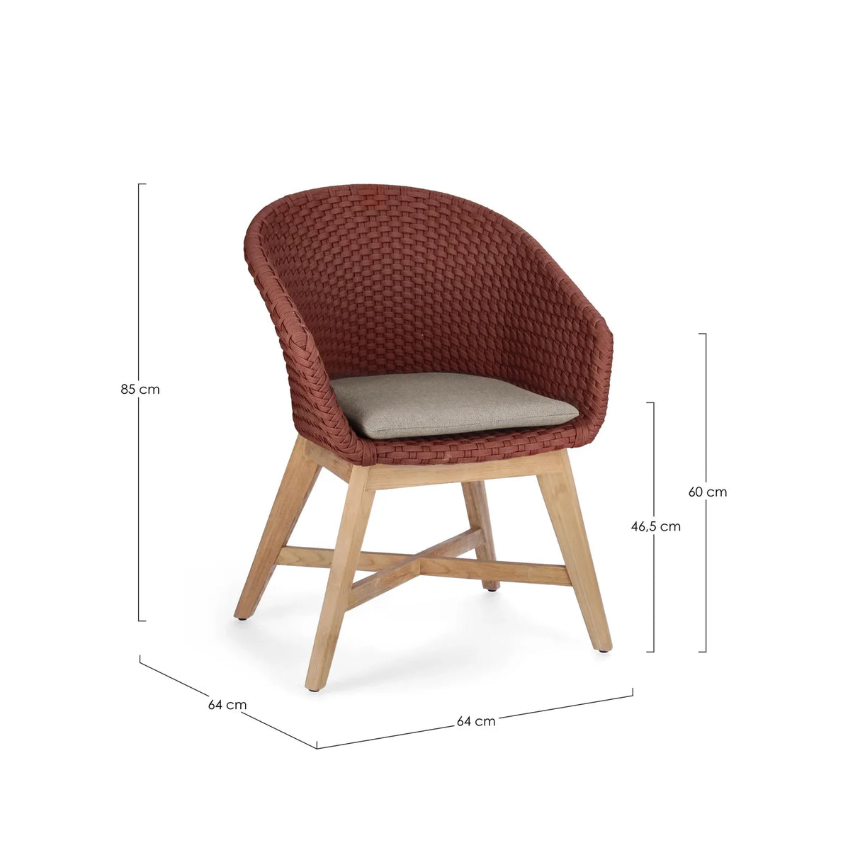 Gartenstuhl mit Armlehne und Kissen Coachella Scarlet - ZEN ZONE Furniture