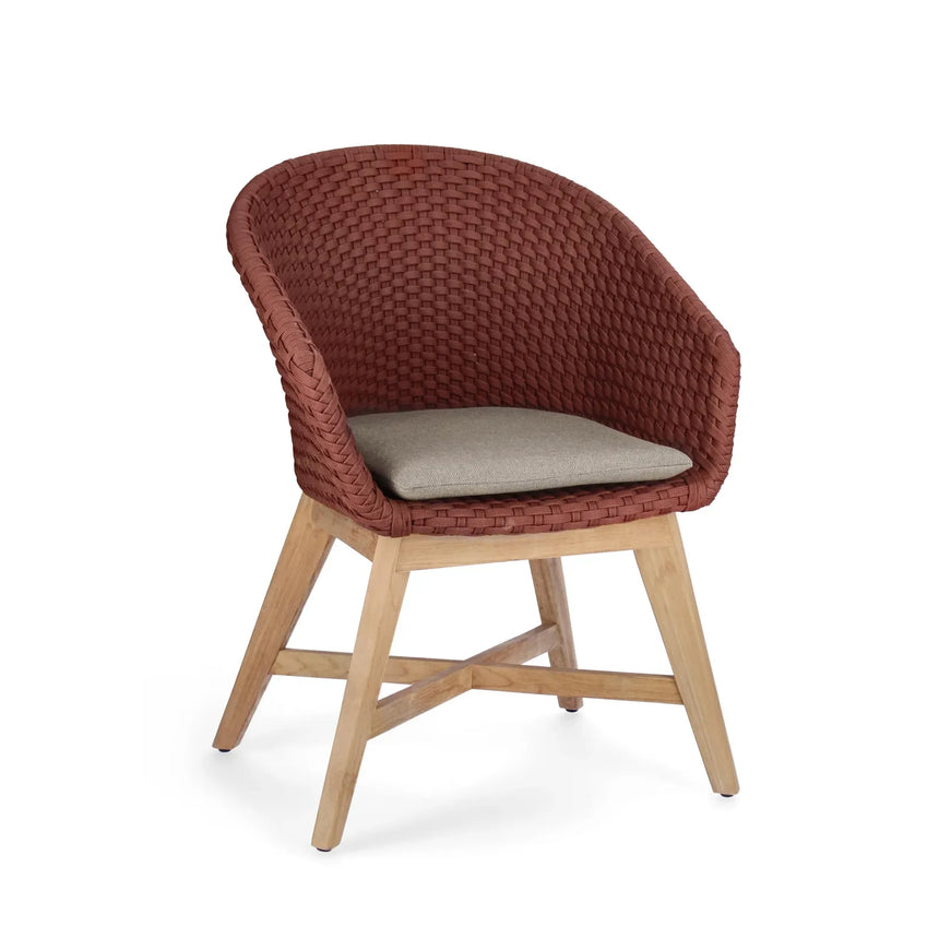 Gartenstuhl mit Armlehne und Kissen Coachella Scarlet - ZEN ZONE Furniture