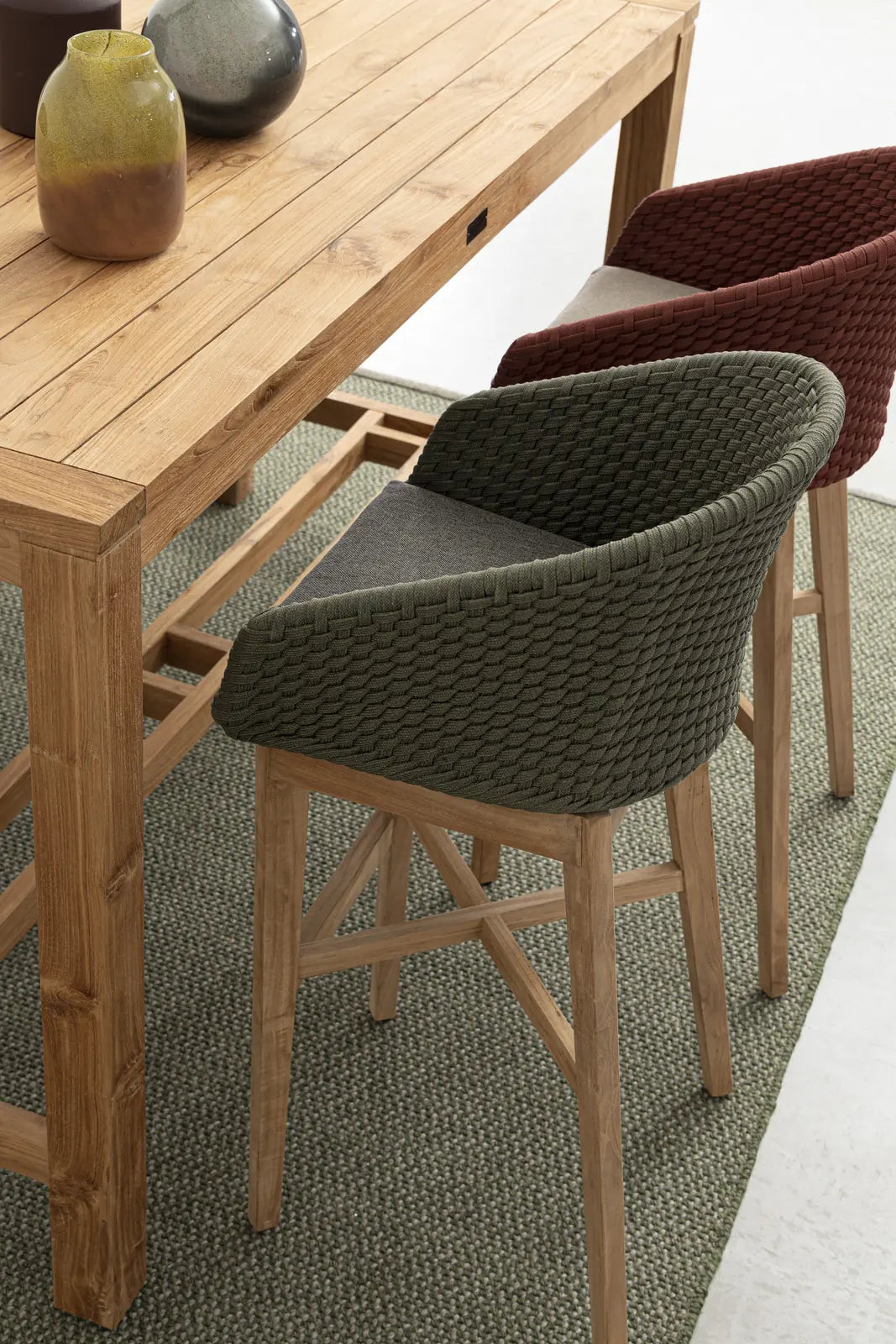 Outdoor Barhocker mit Kissen Coachella Grün - ZEN ZONE Furniture