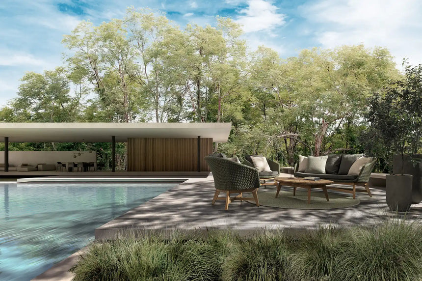 Outdoor Sessel mit Kissen Coachella Grün - ZEN ZONE Furniture