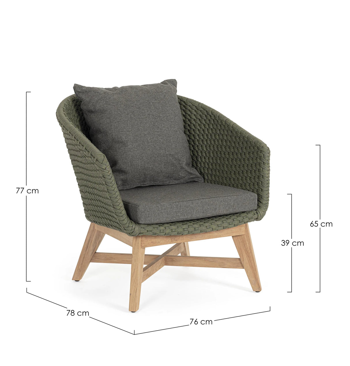 Outdoor Sessel mit Kissen Coachella Grün - ZEN ZONE Furniture