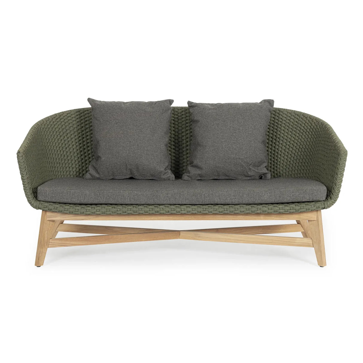 Garten-Sofa 2-Sitzer mit Kissen Coachella Grün - ZEN ZONE Furniture