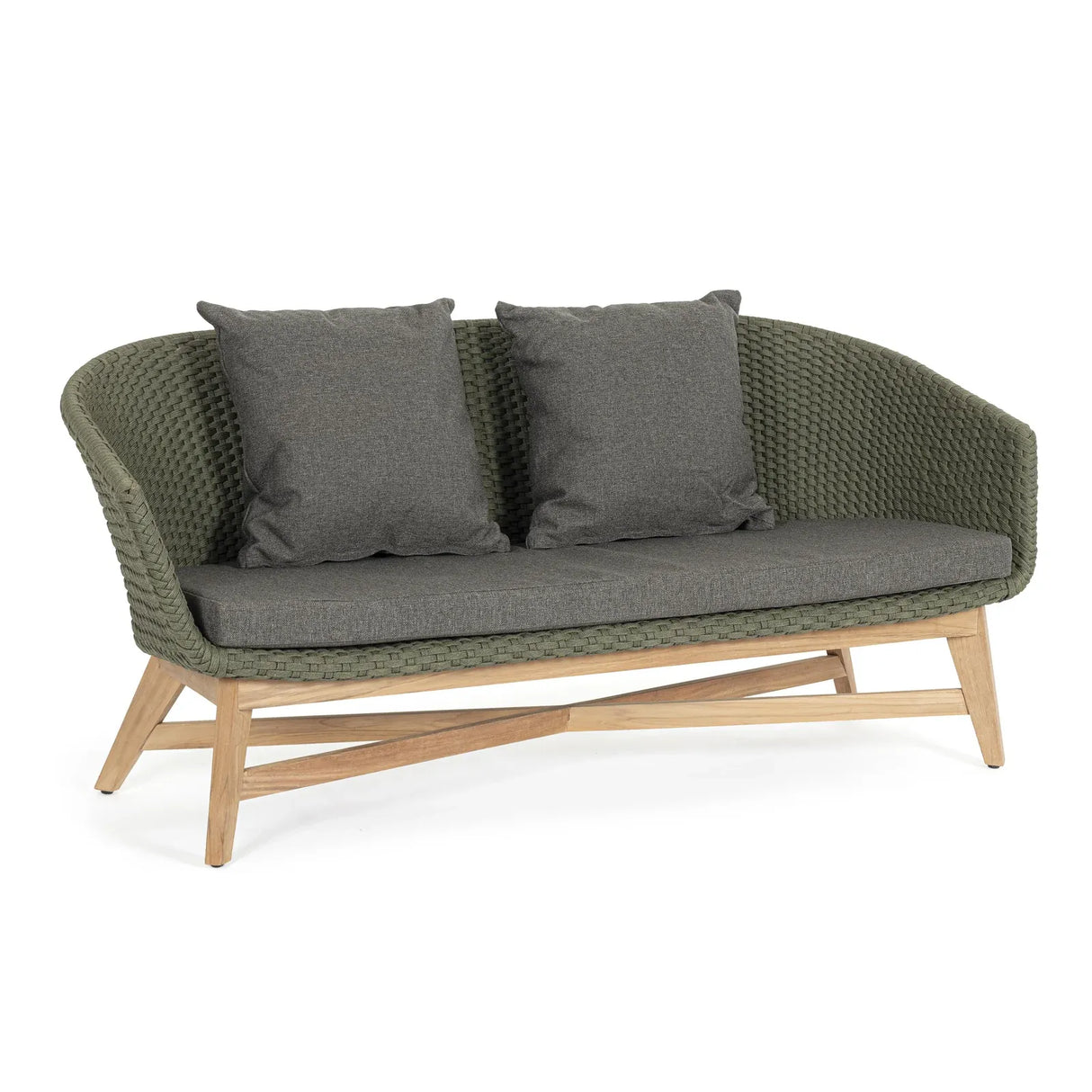 Garten-Sofa 2-Sitzer mit Kissen Coachella Grün - ZEN ZONE Furniture