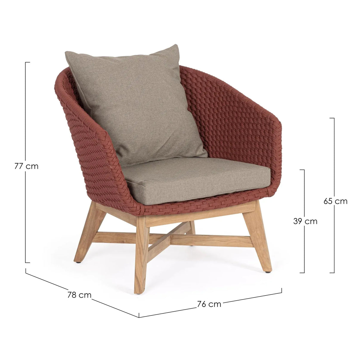 Coachella Sessel Scharlachrot mit Kissen - ZEN ZONE Furniture