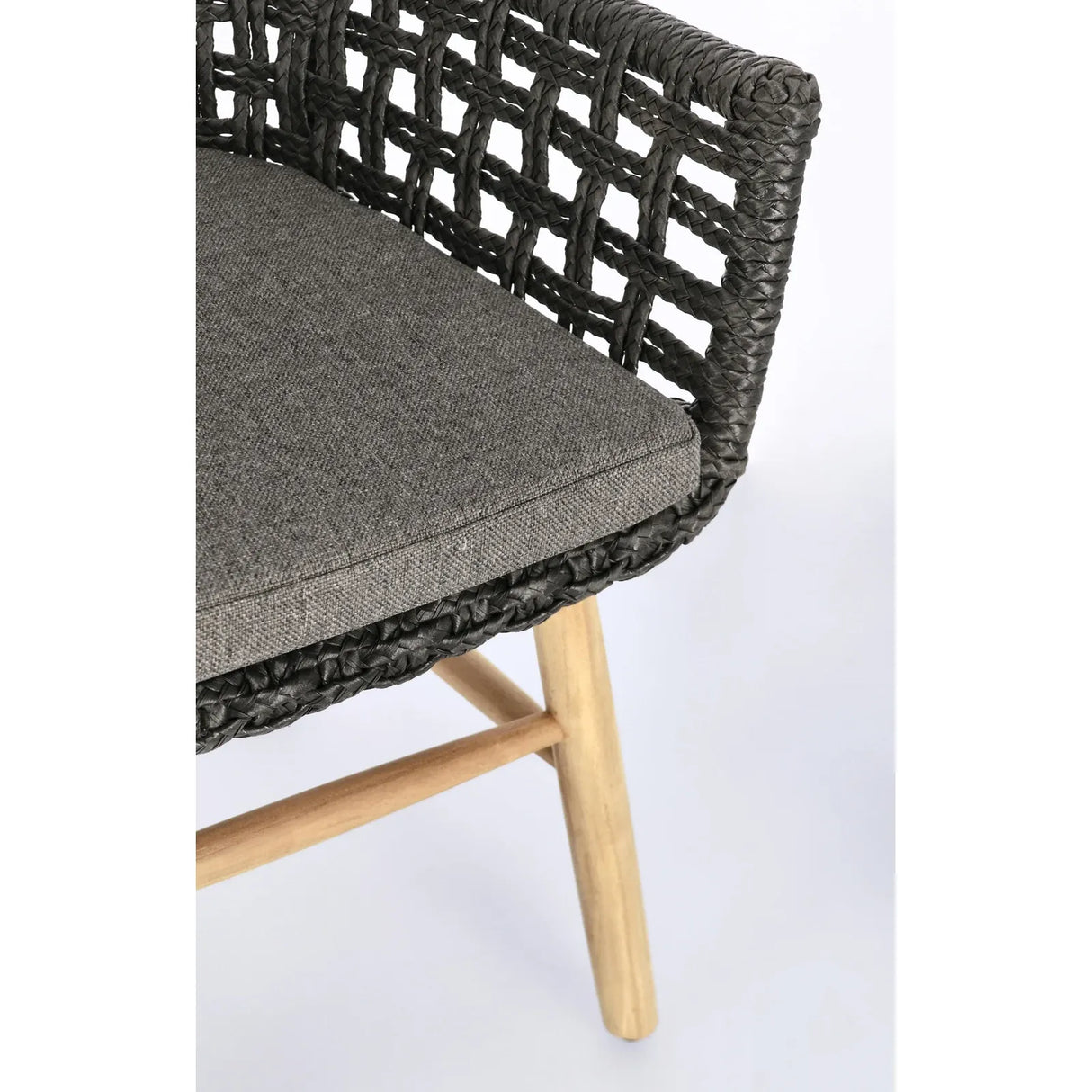 Gartenstuhl mit Armlehne und Kissen Wilson Schwarz - ZEN ZONE Furniture