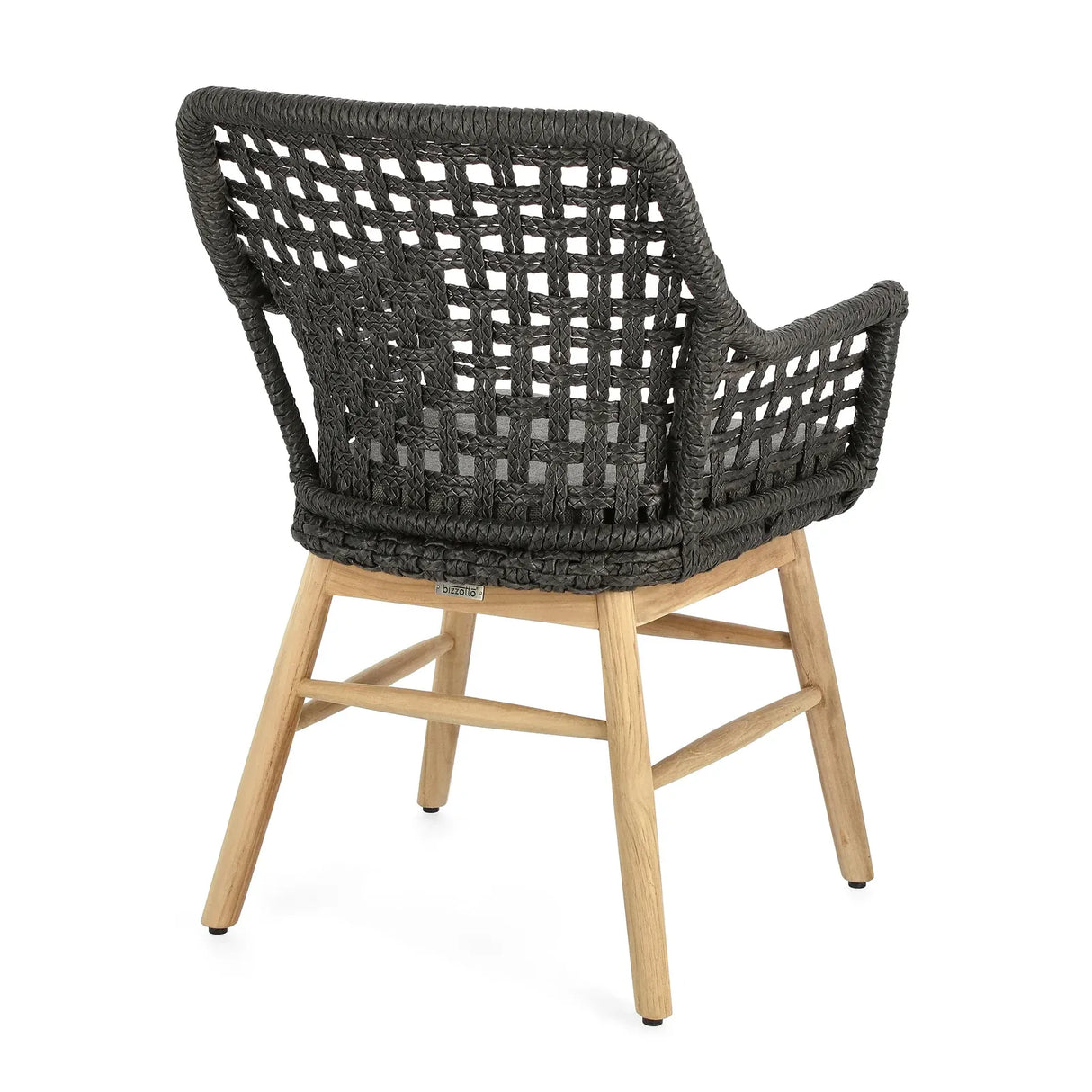 Gartenstuhl mit Armlehne und Kissen Wilson Schwarz - ZEN ZONE Furniture