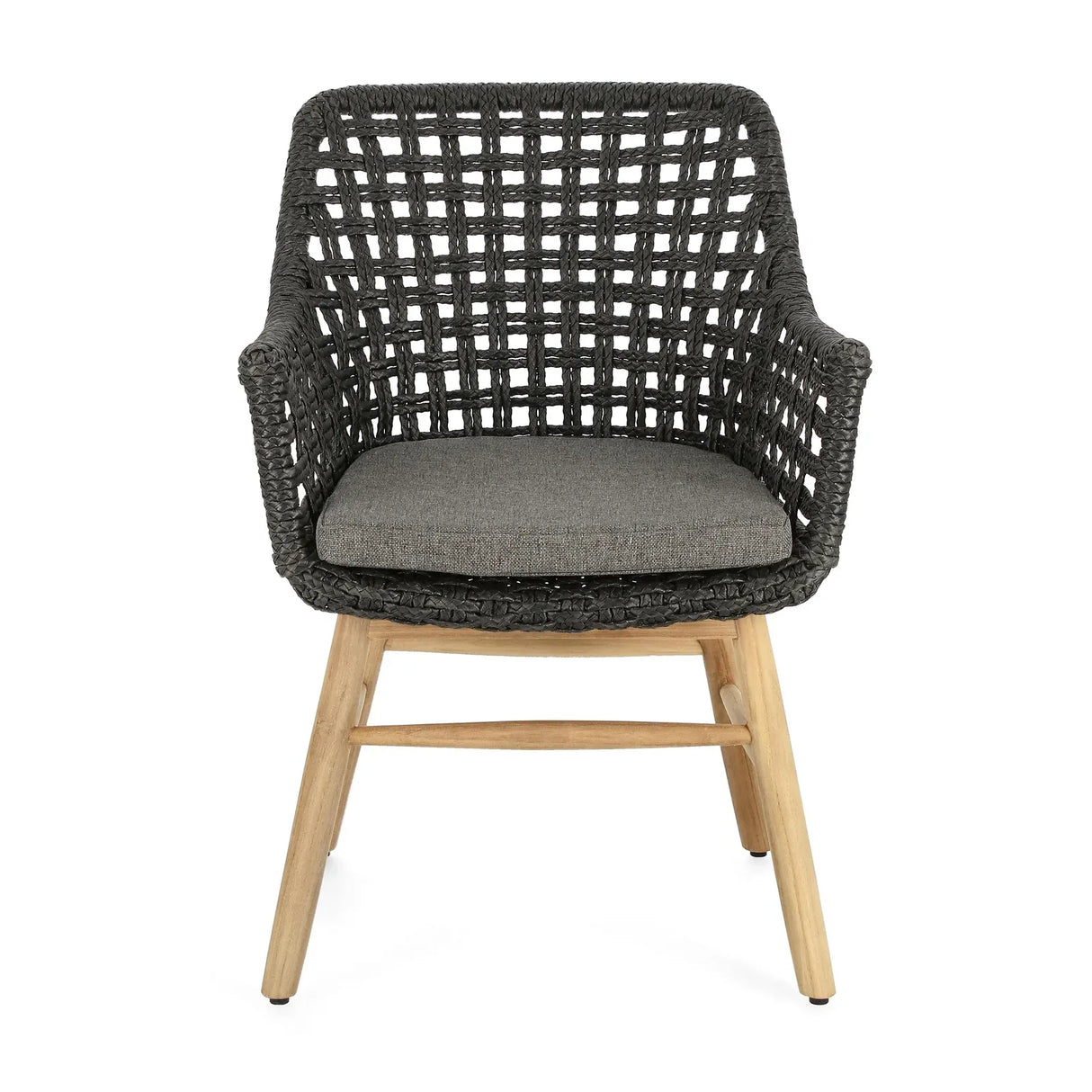 Gartenstuhl mit Armlehne und Kissen Wilson Schwarz - ZEN ZONE Furniture