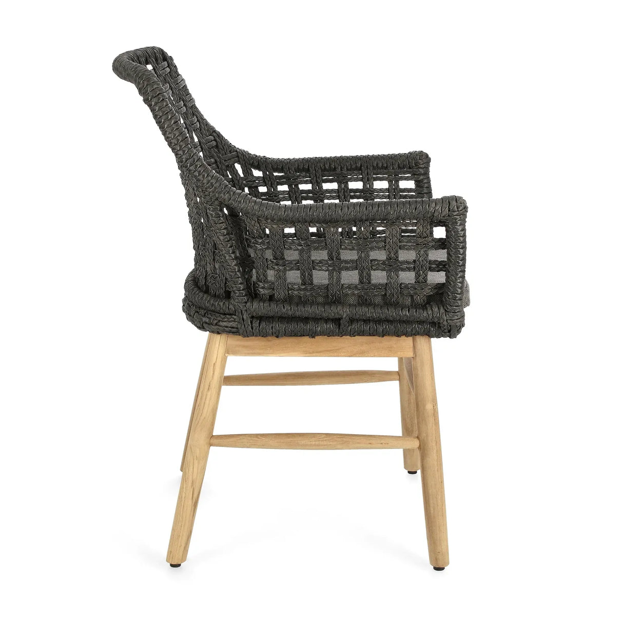 Gartenstuhl mit Armlehne und Kissen Wilson Schwarz - ZEN ZONE Furniture