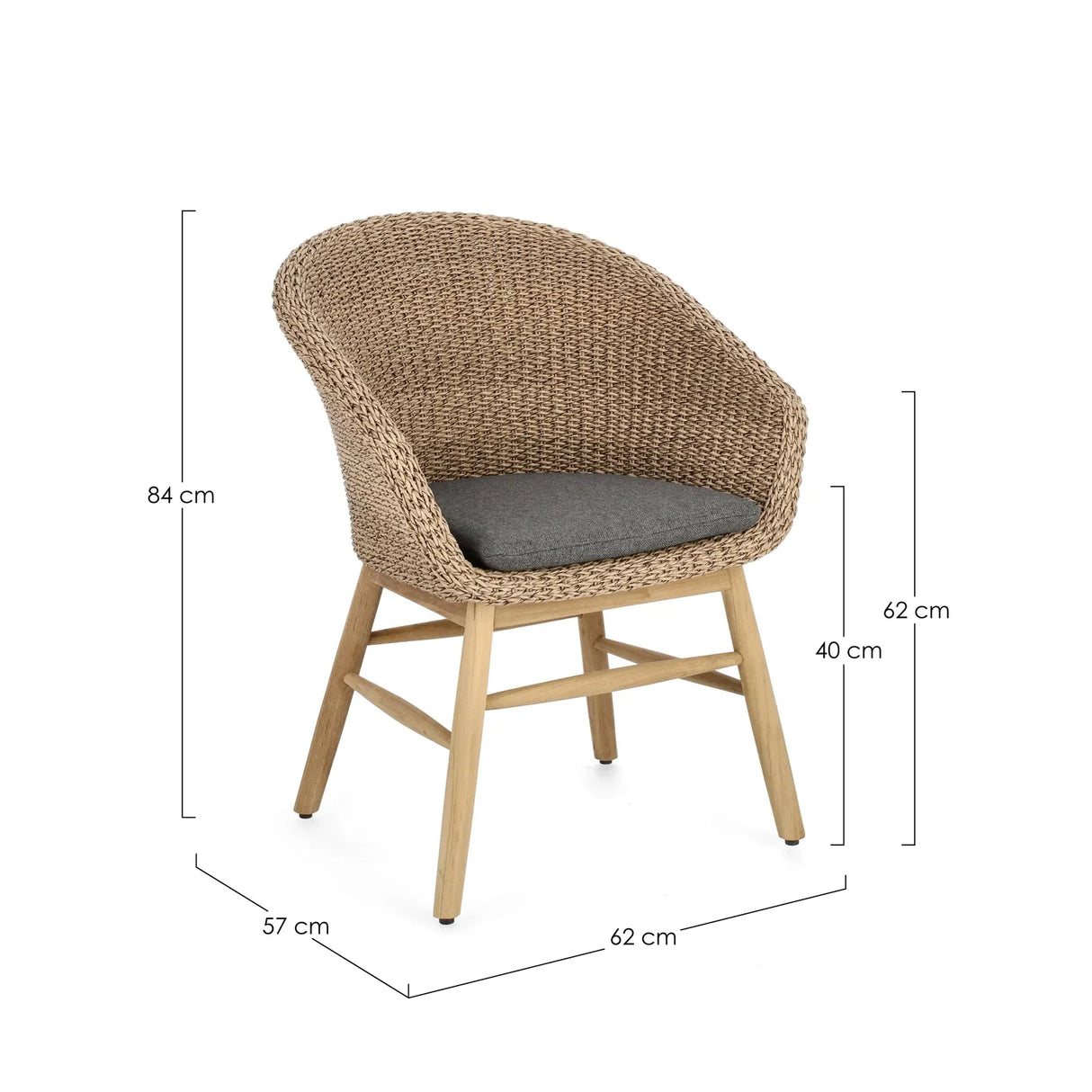 Gartenstuhl mit Armlehne und Kissen Genesis Abaca - ZEN ZONE Furniture