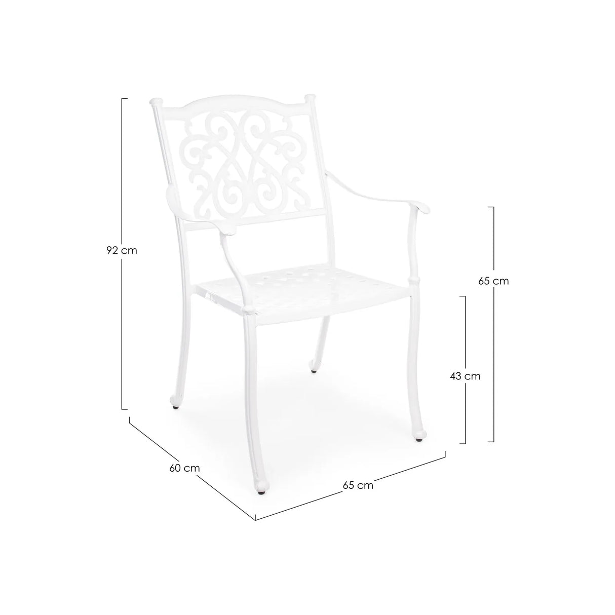 Ivrea Stuhl mit Armlehne Weiss - ZEN ZONE Furniture