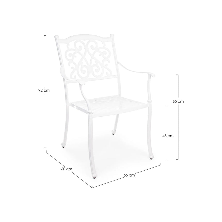 Ivrea Stuhl mit Armlehne Weiss - ZEN ZONE Furniture