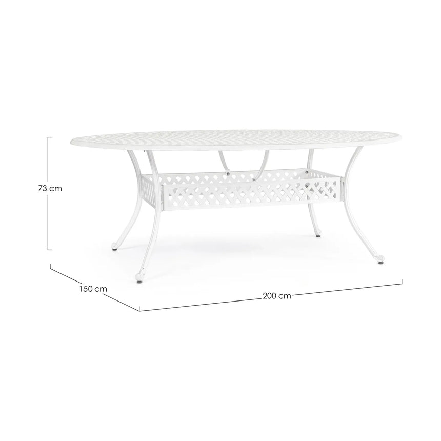 Ivrea Tisch oval weiss 200x150 cm - ZEN ZONE Furniture