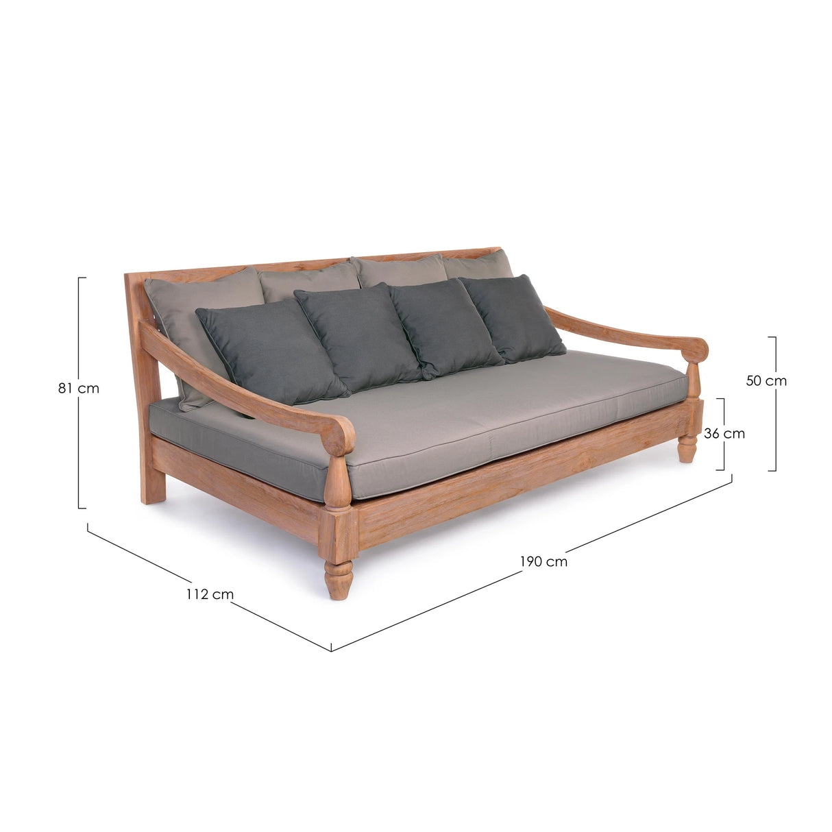 Outdoor Daybed mit Kissen Bali - FSC - ZEN ZONE Furniture