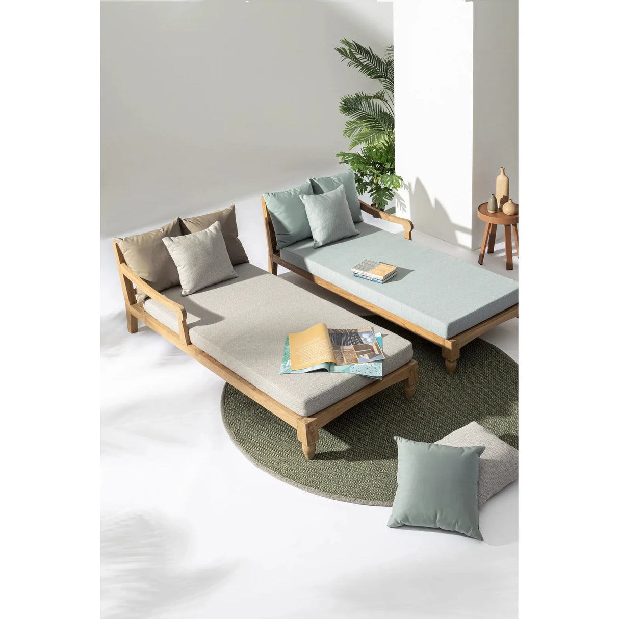 Bali Aqua Daybed Set 2 mit Kissen - FSC - ZEN ZONE Furniture