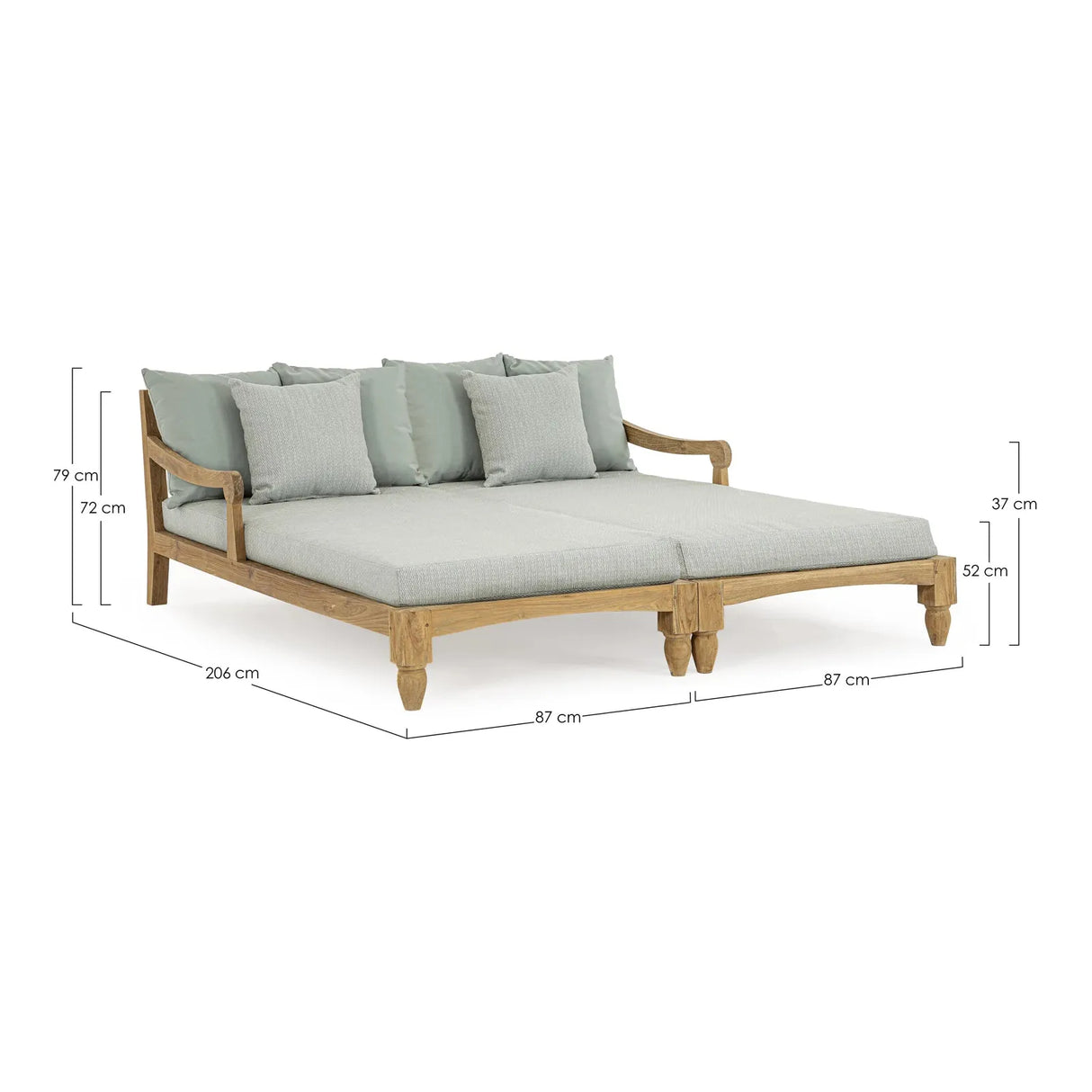 Bali Aqua Daybed Set 2 mit Kissen - FSC - ZEN ZONE Furniture