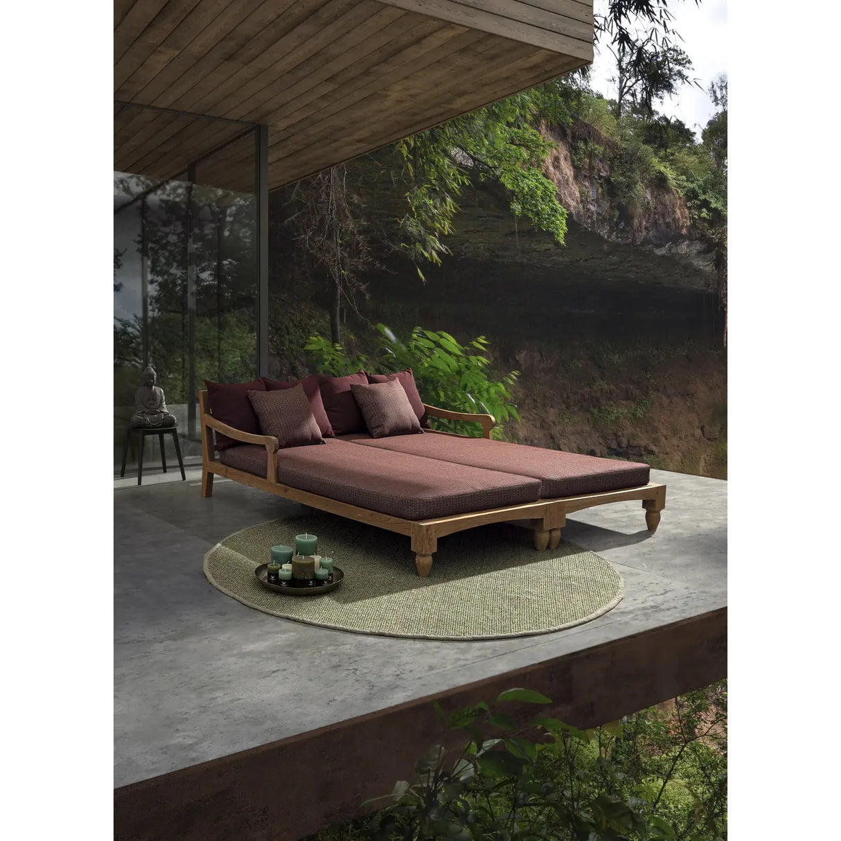 Bali Wein Daybed Set 2 mit Kissen - FSC - ZEN ZONE Furniture