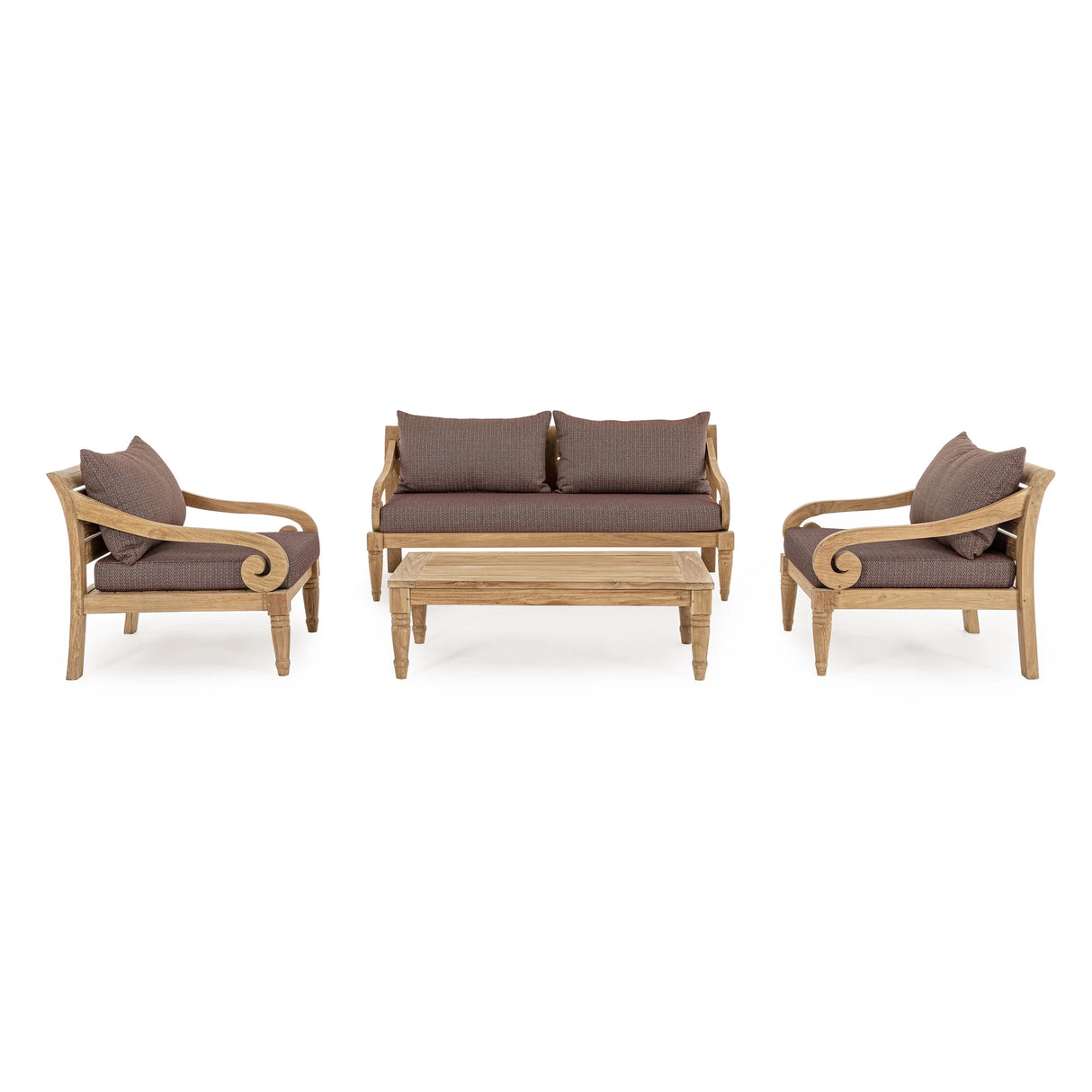 Garten-Sofa 2 bis 3-Sitzer mit Kissen Karuba Wine - FSC - ZEN ZONE Furniture