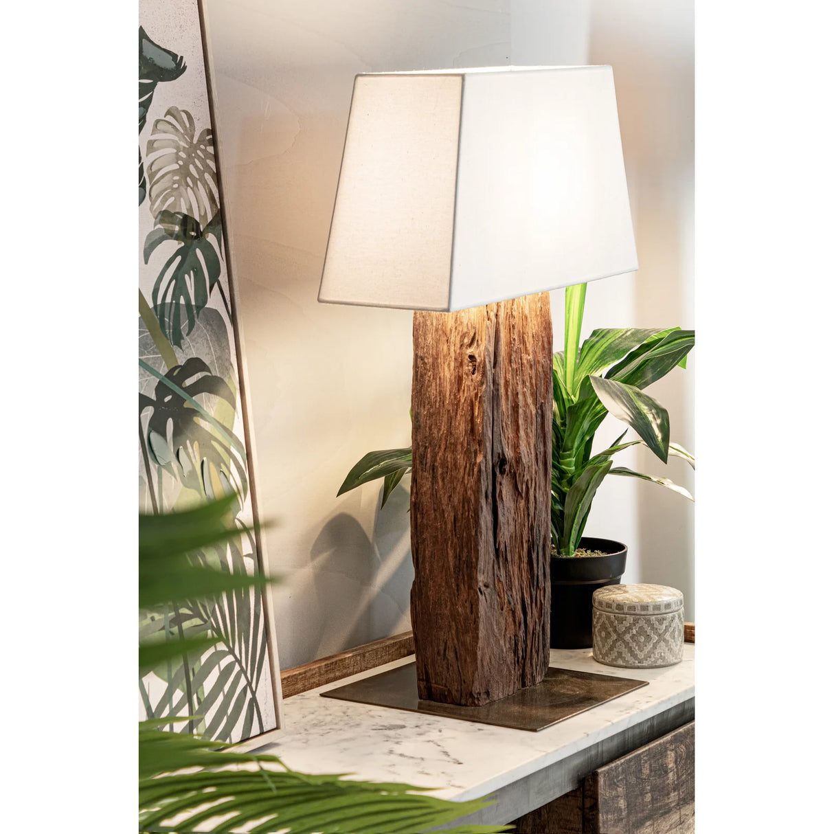Tischlampe Hugo Messing-Weiß Höhe 85cm - ZEN ZONE Furniture