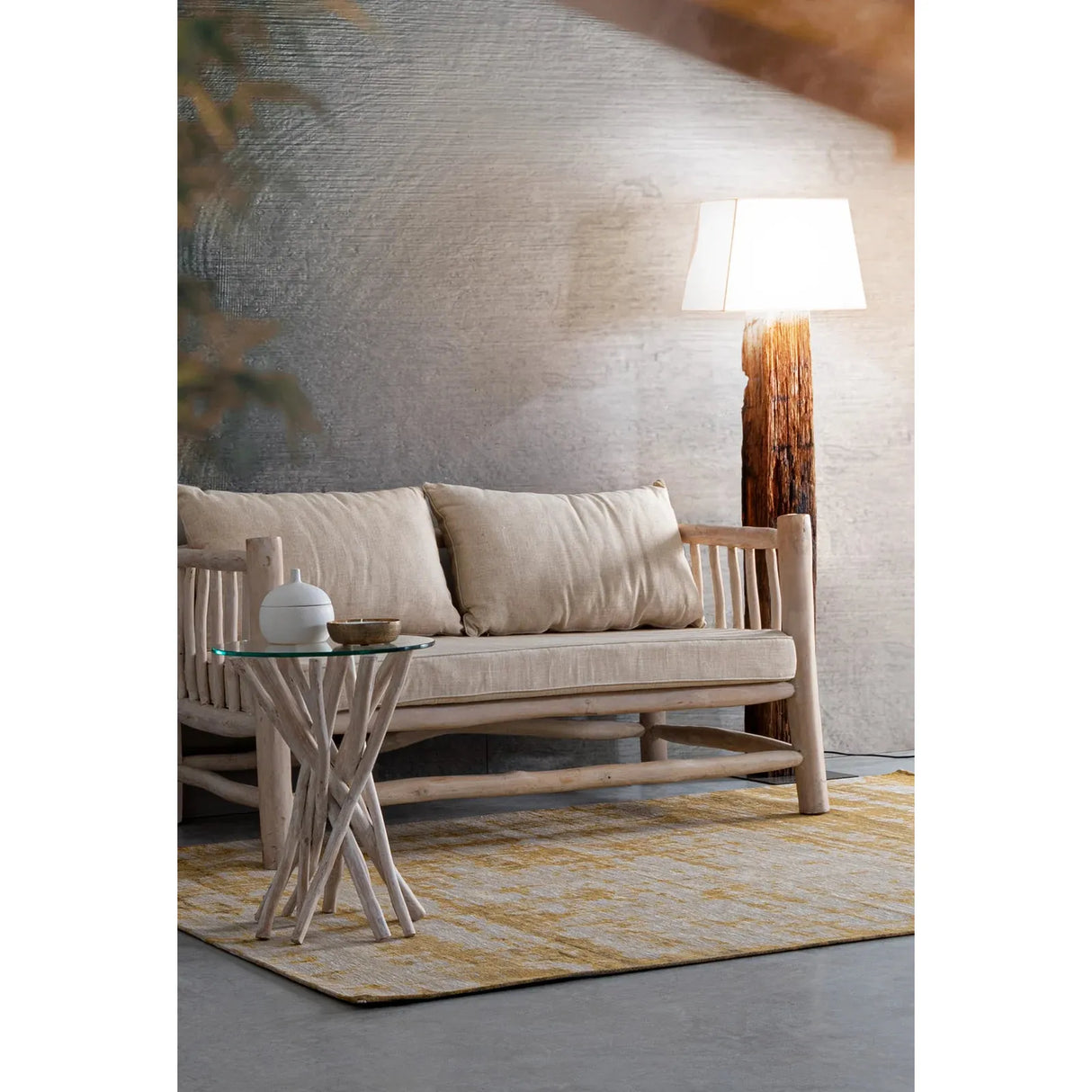 Hugo Stehleuchte Messing-Weiss Höhe 155 cm - ZEN ZONE Furniture