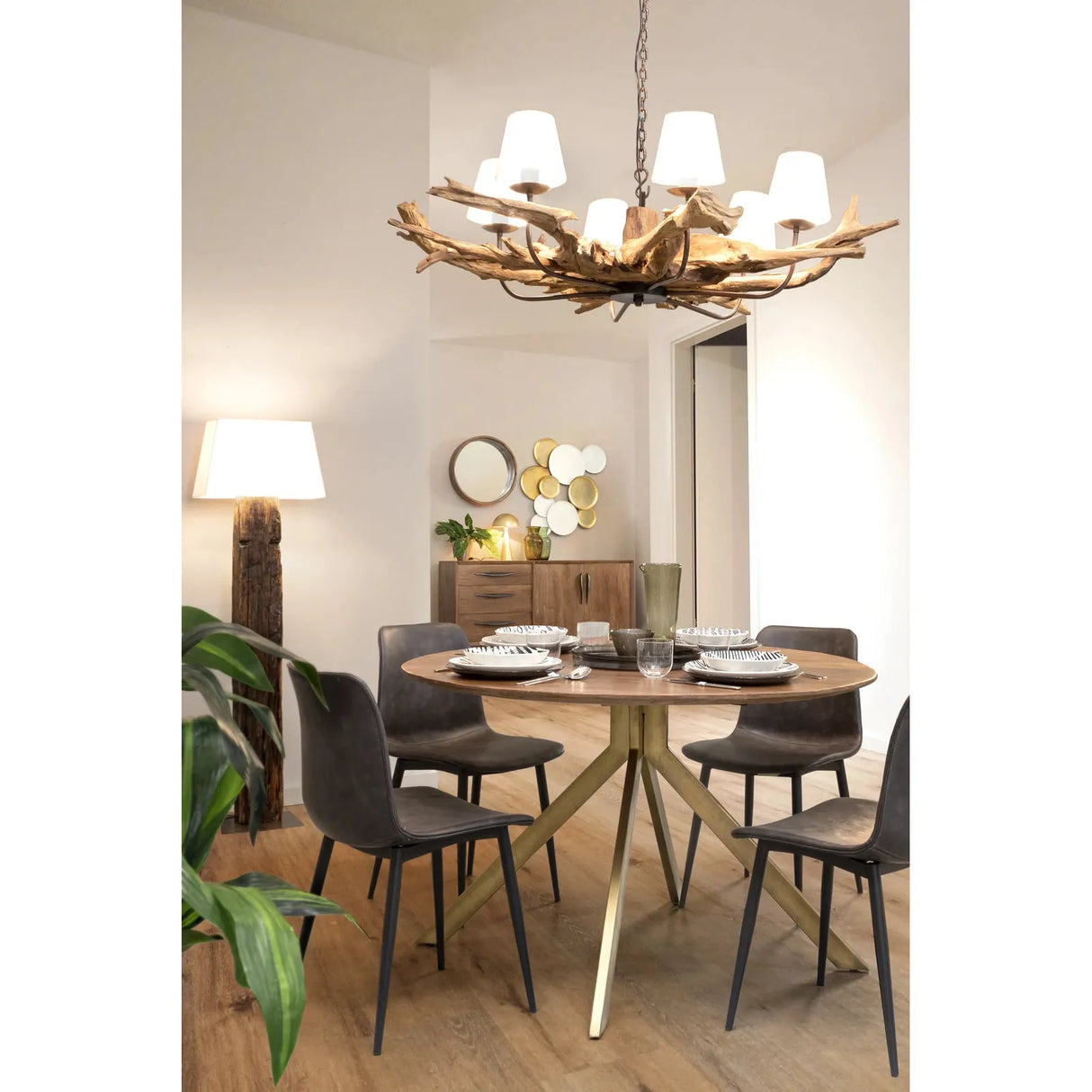 Hugo Stehleuchte Messing-Weiss Höhe 155 cm - ZEN ZONE Furniture